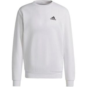 Adidas Essentials Feel Cozy Fleece White Black Sweatshirt Men's Size 2X-Large